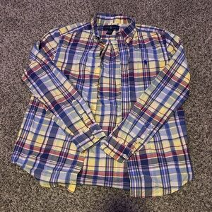 Men's Plaid Shirt - Blue, Red, Yellow